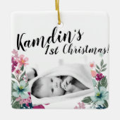 Gepersonaliseerd Baby Ornament Tropische Bloemen o (Voorkant)