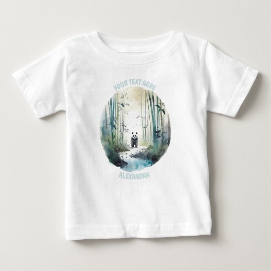 Gepersonaliseerd baby Panda-T-shirt (Voorkant)