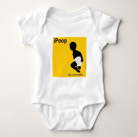 Gepersonaliseerd Baby Shirt, iPoop van Christopher Romper (Voorkant)