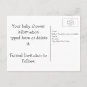 Gepersonaliseerd Baby shower Bewaar de datum Aankondigingskaart (Achterkant)