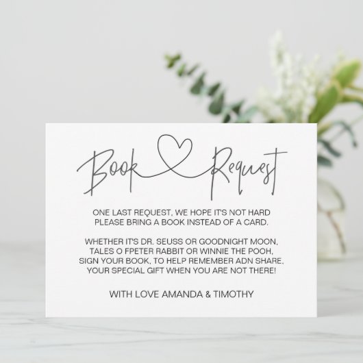 Gepersonaliseerd Baby shower Boek Aanvraag Kaarten (Staand voorkant)