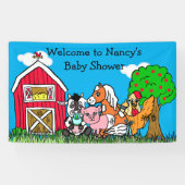 Gepersonaliseerd Baby shower Boerderij Dier Thema Spandoek (Horizontaal)