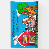 Gepersonaliseerd Baby shower Boerderij Dier Thema Spandoek (Verticaal)