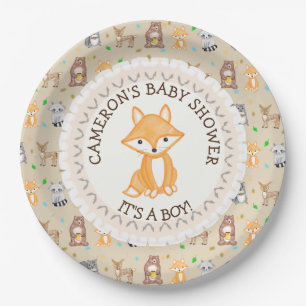 Gepersonaliseerd Baby shower Borden Woodland ThMED Papieren Bordje