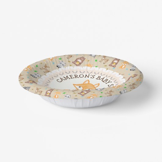 Gepersonaliseerd Baby shower Borden Woodland ThMED Papieren Kommen (Gebogen)