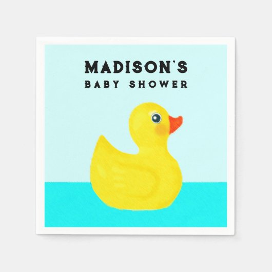 Gepersonaliseerd Baby shower Cute Ducking Napkins Servet (Voorkant)