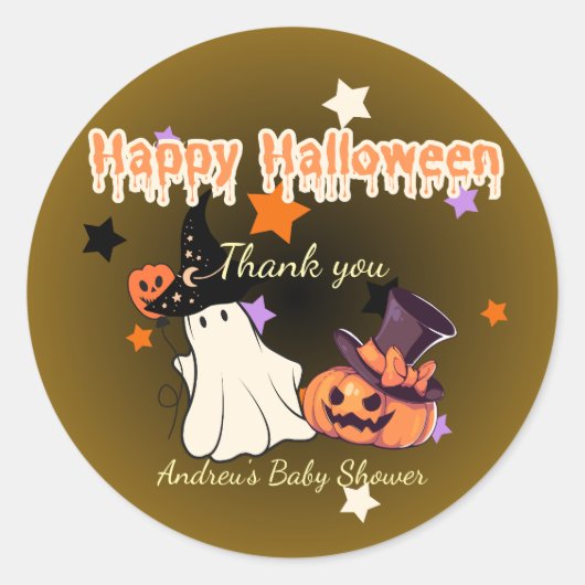 Gepersonaliseerd Baby shower Dank u Sticker (Voorkant)