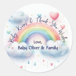 Gepersonaliseerd Baby shower Dank u Stickers
