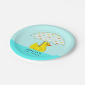 Gepersonaliseerd Baby shower dat met Umbrella bekn Papieren Bordje (Gekanteld)