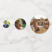 Gepersonaliseerd Baby shower Foto Confetti Blue Bo (Achterkanten)