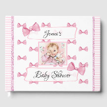 Gepersonaliseerd Baby shower Guest Book roze