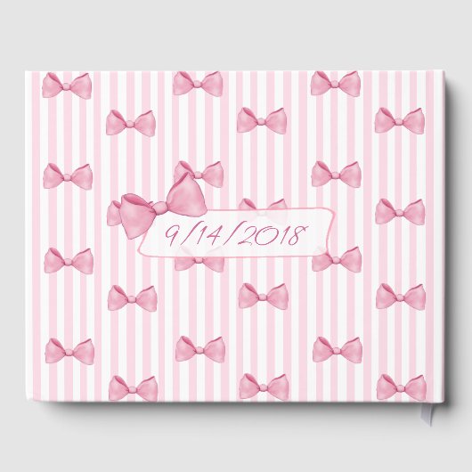 Gepersonaliseerd Baby shower Guest Book roze Gastenboek (Achterkant)