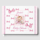 Gepersonaliseerd Baby shower Guest Book roze Gastenboek (Voorkant)