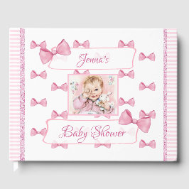 Gepersonaliseerd Baby shower Guest Book roze Gastenboek
