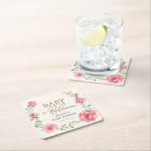 Gepersonaliseerd Baby shower gunst Baby in bloei Kartonnen Onderzetters (Insitu)