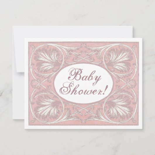 Gepersonaliseerd Baby shower Invites,  Blush Kaart (Voorkant)