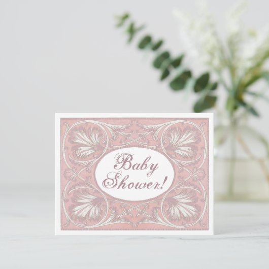 Gepersonaliseerd Baby shower Invites,  Blush Kaart (Staand voorkant)
