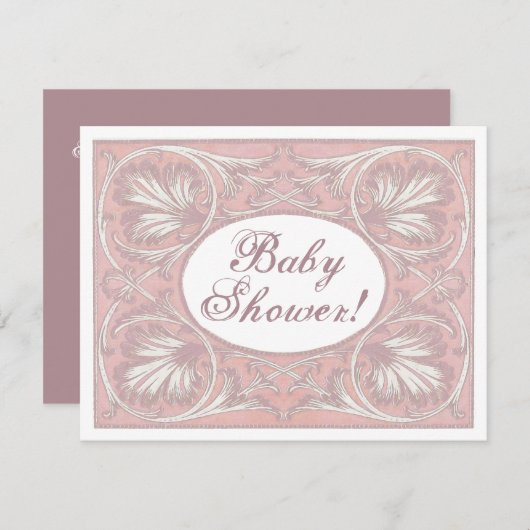 Gepersonaliseerd Baby shower Invites,  Blush Kaart (Voorkant / Achterkant)