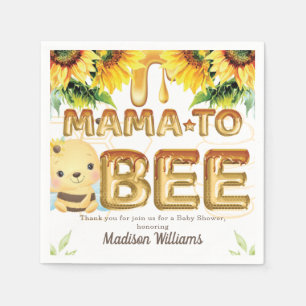 Gepersonaliseerd Baby shower mama aan bijenhoningb Servet