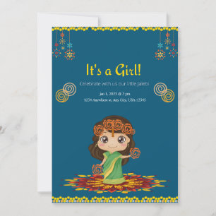 GEPERSONALISEERD BABY SHOWER MEISJE FEESTDAGENKAART