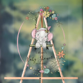 Gepersonaliseerd Baby shower met Schattigee olifan Acryl Bord (Neutraal)