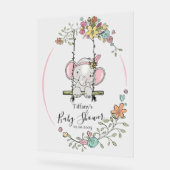 Gepersonaliseerd Baby shower met Schattigee olifan Acryl Bord (Hoek)