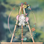Gepersonaliseerd Baby shower met Schattigee olifan Acryl Bord