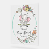 Gepersonaliseerd Baby shower met Schattigee olifan Acryl Bord (Hoek)