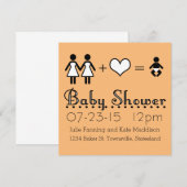 Gepersonaliseerd Baby shower Modern Icon Mam en Ma Kaart (Voorkant / Achterkant)