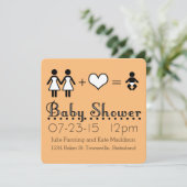 Gepersonaliseerd Baby shower Modern Icon Mam en Ma Kaart (Staand voorkant)
