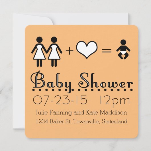 Gepersonaliseerd Baby shower Modern Icon Mam en Ma Kaart (Voorkant)
