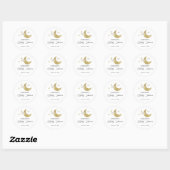 Gepersonaliseerd | Baby shower Moon Stars Clouds Ronde Sticker (Vel)