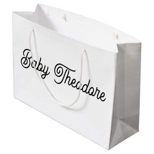 Gepersonaliseerd Baby shower Party Favor Boy Girl Groot Cadeauzakje (Achterkant Gekanteld)