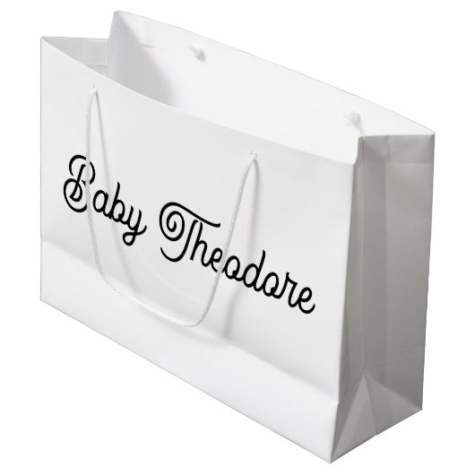 Gepersonaliseerd Baby shower Party Favor Boy Girl Groot Cadeauzakje (Voorkant Gekanteld)