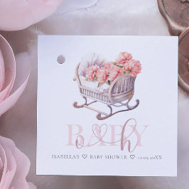 Gepersonaliseerd Baby shower pastel Baby Basket Bedankjes Labels