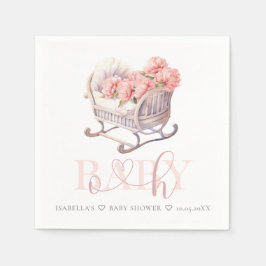 Gepersonaliseerd Baby shower pastel Baby Basket Servet