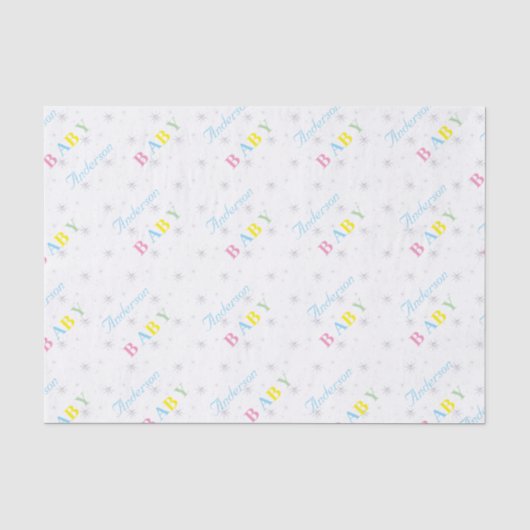 gepersonaliseerd Baby shower tissuepapier (Voorkant)