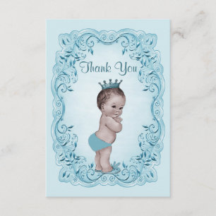Gepersonaliseerd  Baby shower van de Prins Dank u Bedankkaart