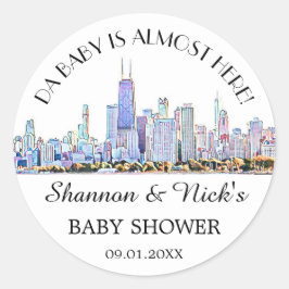 Gepersonaliseerd Baby shower van de Veldlijn van C Ronde Sticker