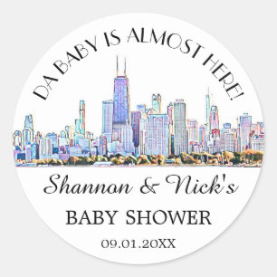 Gepersonaliseerd Baby shower van de Veldlijn van C Ronde Sticker