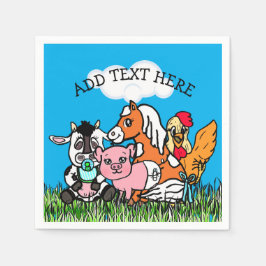 Gepersonaliseerd Baby shower van landbouwhuisdiere Servet