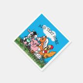 Gepersonaliseerd Baby shower van landbouwhuisdiere Servet (Hoek)