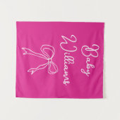 Gepersonaliseerd Baby shower voor haar Photo Booth Wandkleed (Voorkant (horizontaal))