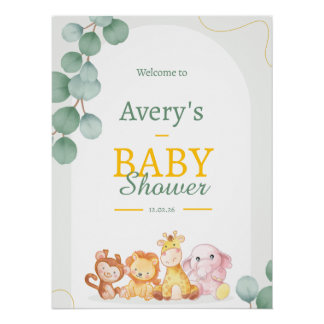 Gepersonaliseerd Baby shower welkomstbord Perfect Poster