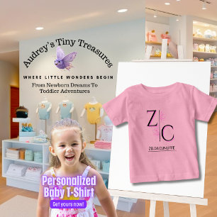 Gepersonaliseerd Baby T-shirt met korte mouwen