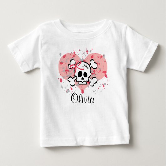 Gepersonaliseerd Baby T-shirt Roze romp (Voorkant)