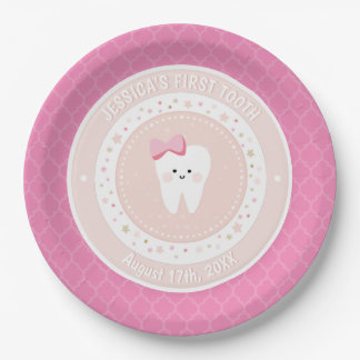 Gepersonaliseerd babymeisje Bord roze papier