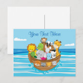 Gepersonaliseerd | Baby's | Het arkthema van Noah Briefkaart (Voorkant / Achterkant)