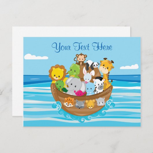 Gepersonaliseerd | Baby's | Het arkthema van Noah Briefkaart (Voorkant / Achterkant)