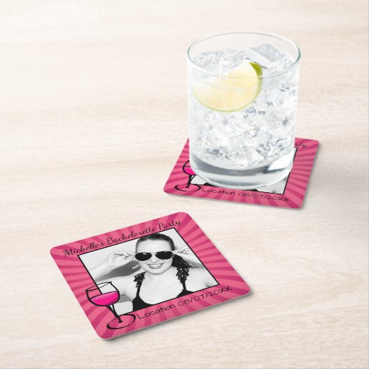 Gepersonaliseerd Bachelorette omgeven Kartonnen Onderzetters (Insitu)